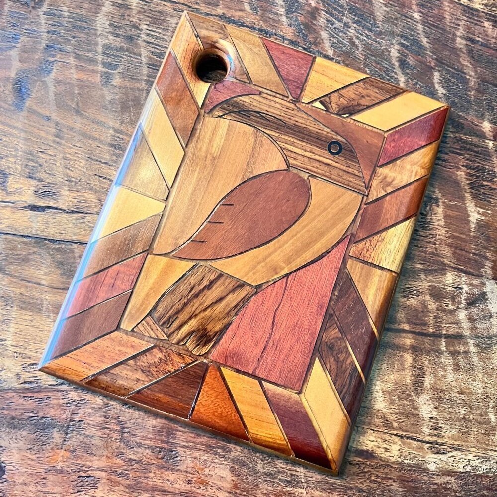 Vintage Toucan Wooden Charcuterie Board
